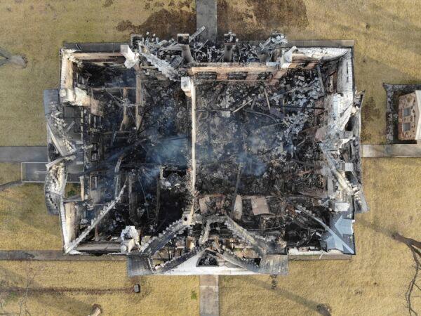 The aftermath of a fire at the Mason County Courthouse in Texas on Feb. 5, 2021. (Texas State Fire Marshal's Office via AP)