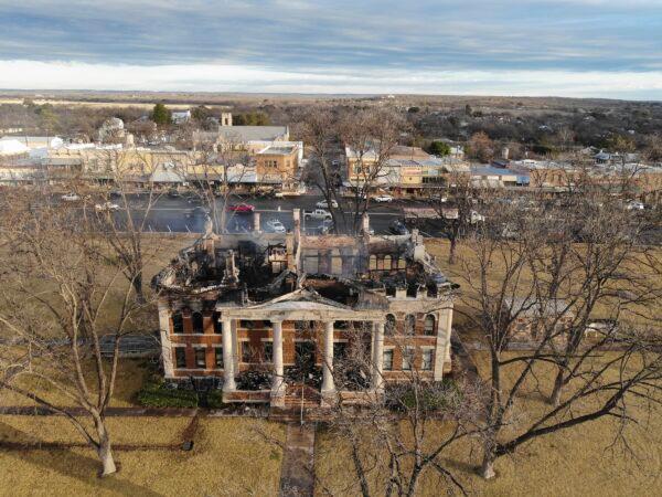 The aftermath of a fire at the Mason County Courthouse in Texas on Feb. 5, 2021. (Texas State Fire Marshal's Office via AP)