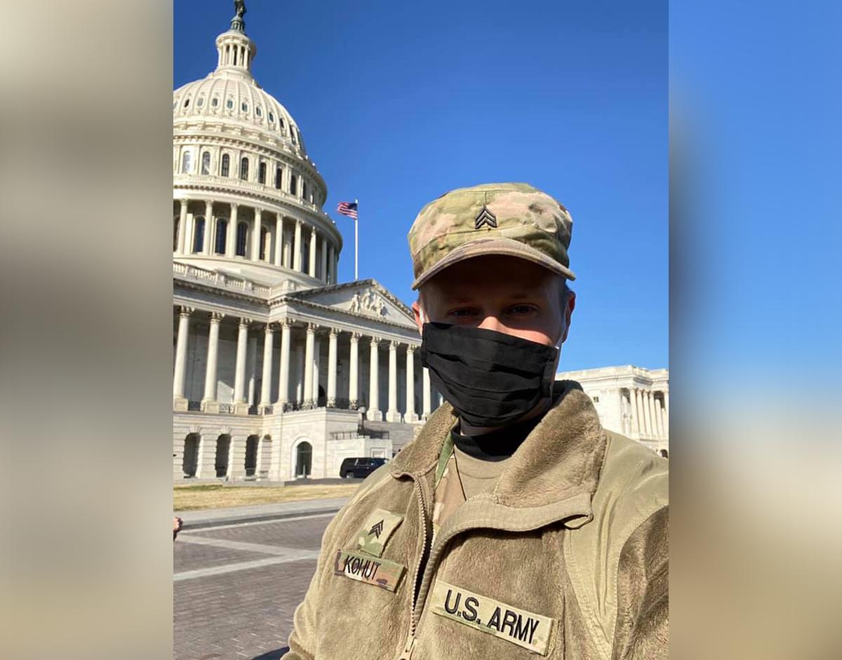 Sgt. Jacob Kohut has been working around the clock with the District of Columbia National Guard to protect the nation’s capital, teaching his CWES students from District of Columbia between shifts (Courtesy of <a href="http://jacobkohutmusic.com/">Jacob Kohut</a>)