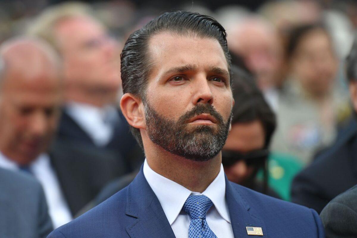 Donald Trump Jr. at the Normandy American Cemetery and Memorial in Colleville-sur-Mer, Normandy, northwestern France, on June 6, 2019. (Mandel Ngan/AFP via Getty Images)