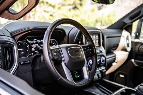 The interior of Sierra HD Denali. (Courtesy of GMC)