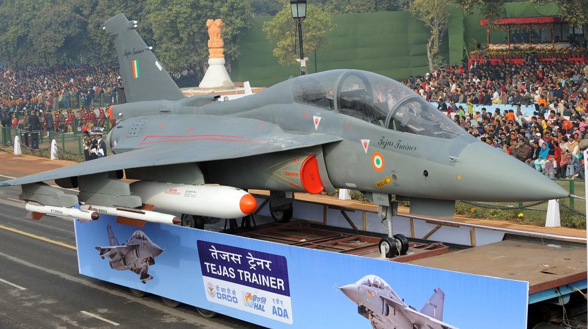 India's home-grown warplane Light Combat Aircraft "Tejas" is displayed during the final full dress rehearsal for the Indian Republic Day parade in New Delhi on Jan. 23, 2011. (Raveendran/AFP via Getty Images)