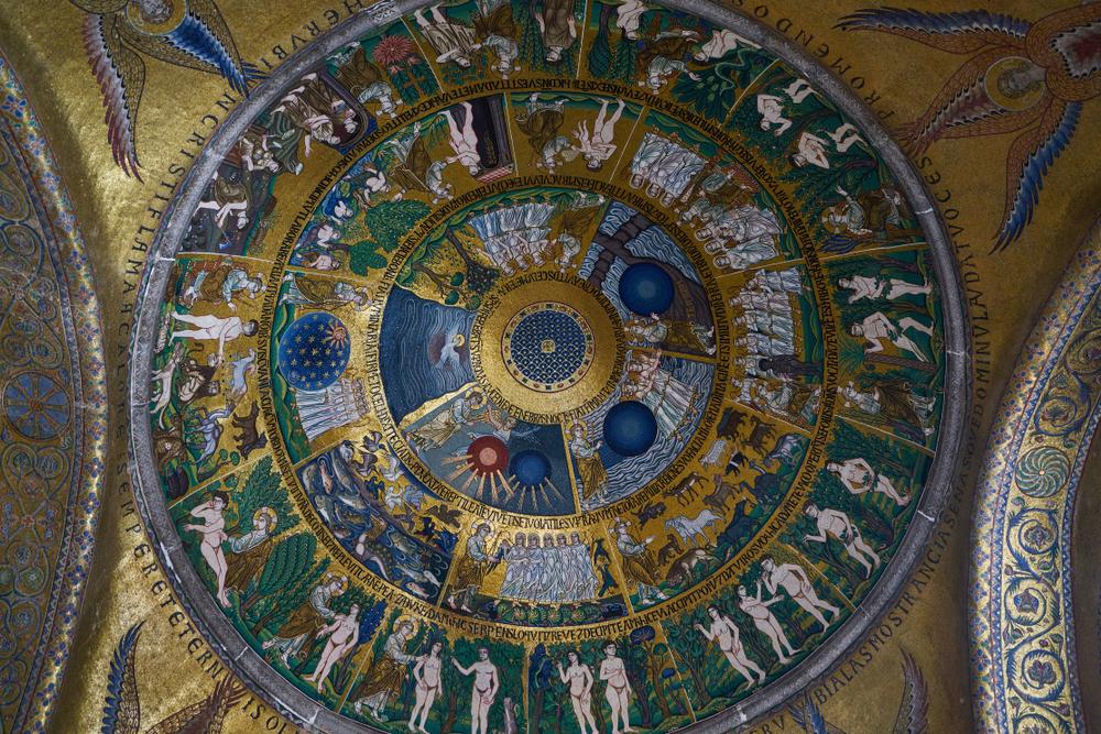 The cupola displaying the story of creation is based on the Cotton Genesis, a fifth- or sixth-century illuminated text in Greek, thought to be created in Egypt. (Sadik Yalcin/Shutterstock.com)
