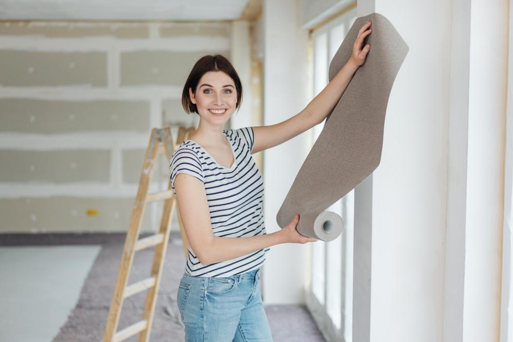Hanging wallpaper so it's straight and smooth can be a challenge; leave it to a pro. (stockfour/Shutterstock)
