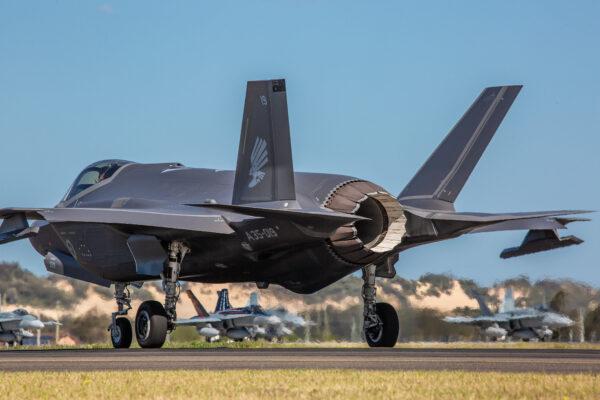 A Royal Australian Air Force F-35A Lightning II aircraft taxies out for a sortie during Exercise Lightning Storm, Queensland, on Aug. 19, 2020. (CPL Melina Young/ADF)