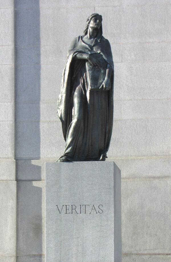 Statue of Veritas (Truth), by Walter Seymour Allward. Outside the Supreme Court of Canada, in Ottawa, Ontario, Canada. (D. Gordon E. Robertson/CC BY SA 3.0)