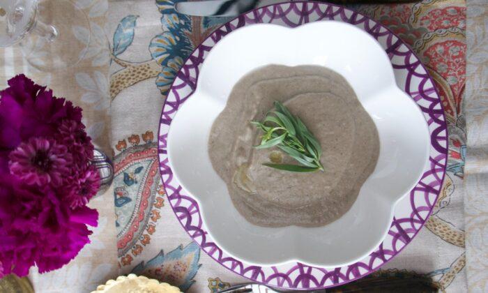 Mushroom and Tarragon Soup With Truffle Oil