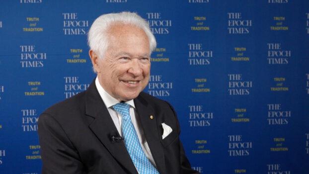 Emeritus Professor of Law David Flint and former chairman of the Australian Broadcasting Authority in Sydney, Australia on Feb, 5. 2021. (The Epoch Times)