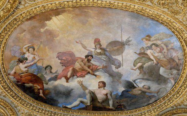 A mural by Jean-Baptiste Mauzaisse of Prometheus (C), who is known for creating man and giving him the gift of fire. (Marie-Lan Nguyen / CC BY-SA 2.5)