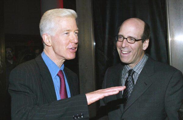 Former California Gov. Gray Davis (left) and chairman/CEO of Showtime, Matt Blank attend the after party for the film premiere of "Spinning Boris" on March 3, 2004 at the Paramount Theatre, in Los Angeles, California. (Frederick M. Brown/Getty Images)
