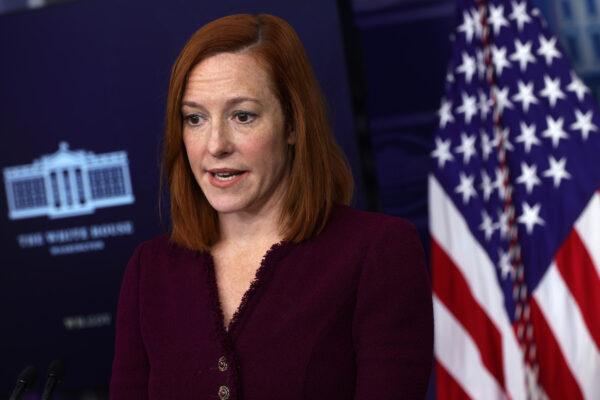 White House Press Secretary Jen Psaki speaks during a news briefing at the James Brady Press Briefing Room of the White House in Washington, on Feb. 9, 2021. (Alex Wong/Getty Images)