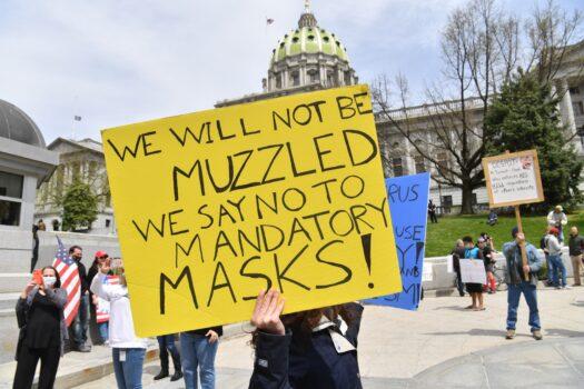 People take part in a "reopen" Pennsylvania demonstration in Harrisburg, Penn., on April 20, 2020. (Nicholas Kamm/AFP via Getty Images)