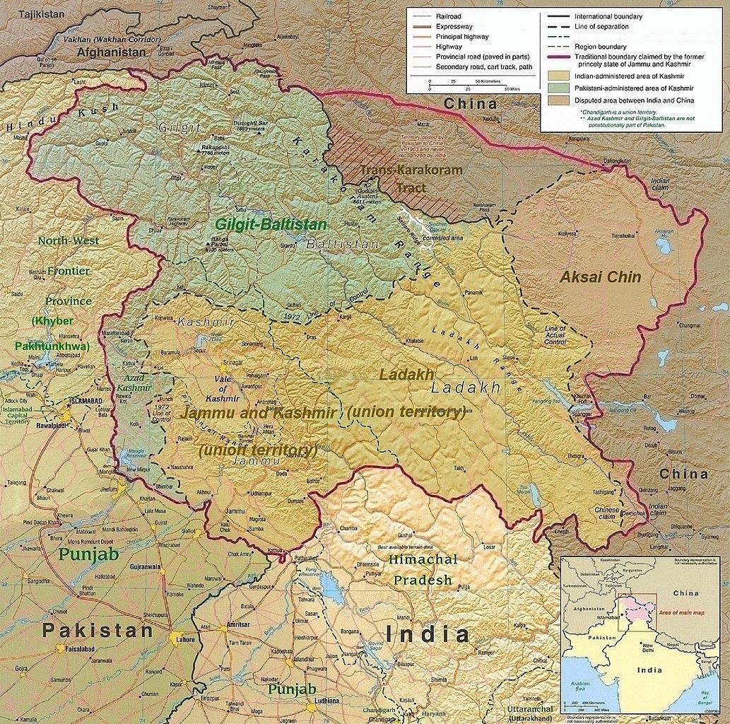 A map of the Kashmir region. (Wikipedia)
