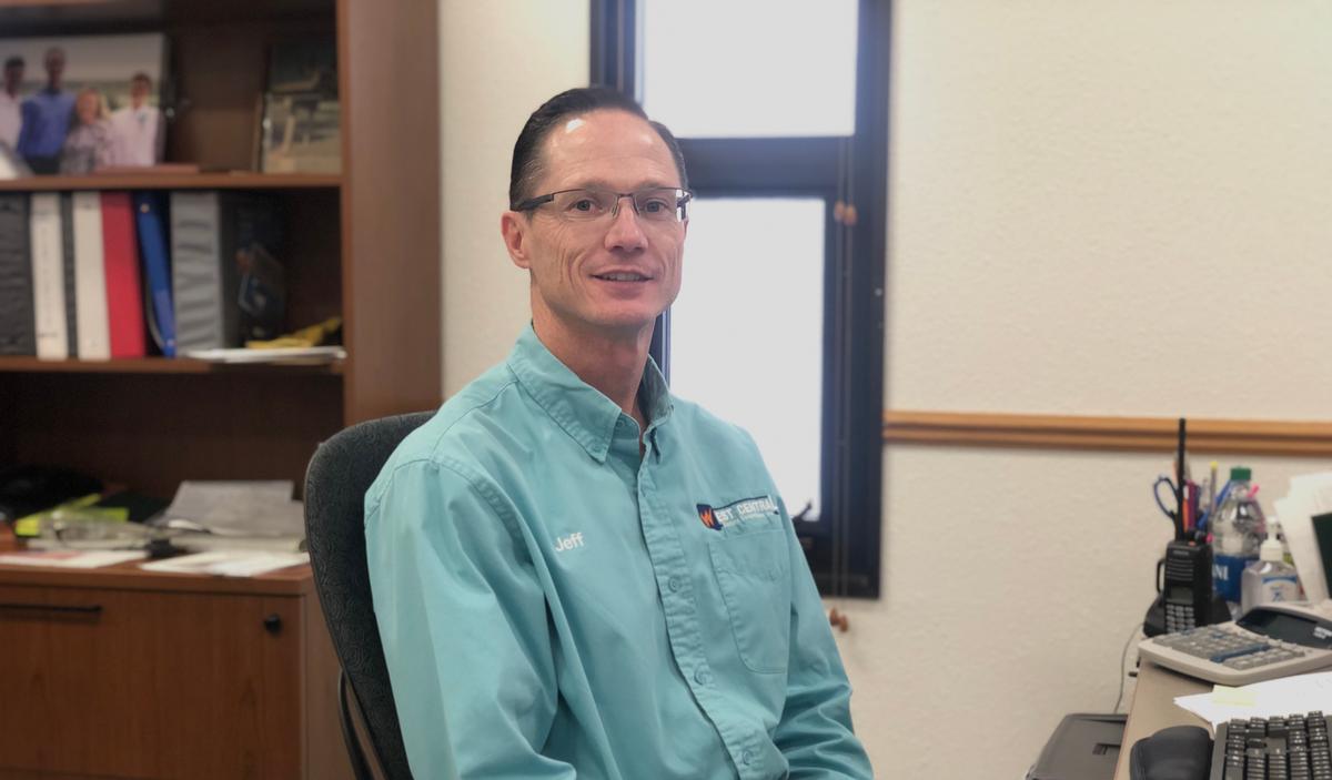 Jeff Birkeland, CEO of West Central Electric Cooperative, sits in his office in Murdo, S.D., on Feb. 11, 2020. (Bowen Xiao/The Epoch Times)