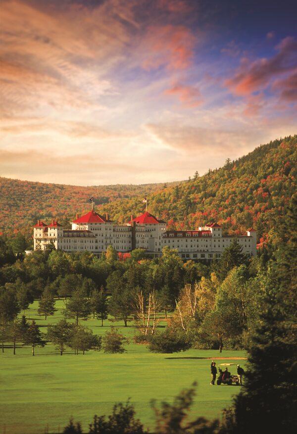 The hotel amid fall colors. (Courtesy of Omni Mount Washington Resort)