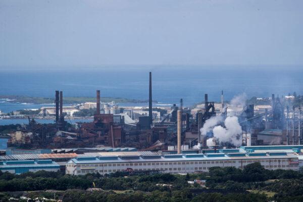 A general view of the steelworks and coal loading facility in Port Kembla in Wollongong, Australia on Feb. 1, 2021. (Brook Mitchell/Getty Images)