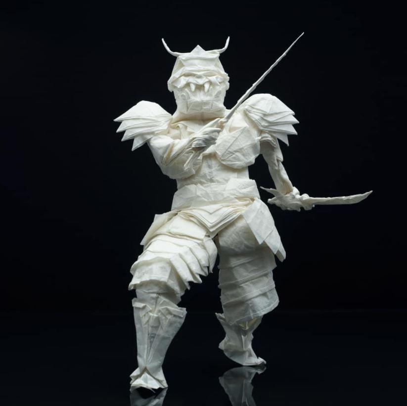 Juho's original Samurai Warrior (2020), which was the template for the latest version. (Courtesy of <a href="https://www.instagram.com/jkonkkola_origami/">Juho Könkkölä</a>)