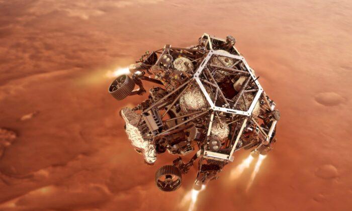 NASA Rover Streaks Toward a Landing on Mars
