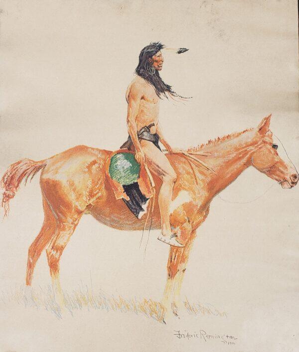 “Cheyenne Scout," 1901, by Frederic Remington. Lithograph; 20 inches by 17 inches. (Courtesy of Wayne A. Barnes)
