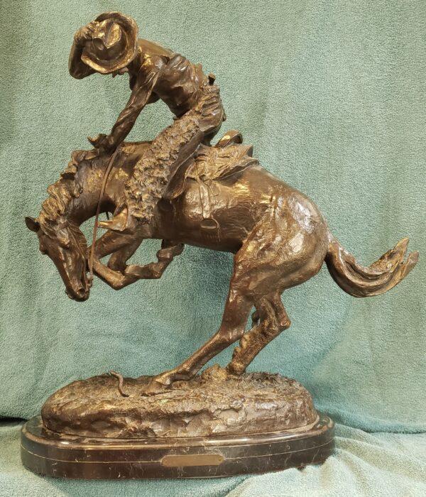 “Rattlesnake,” 1905, by Frederic Remington. Bronze sculpture; 23 inches high by 22 inches long by 10.5 inches wide. (Courtesy of Wayne A. Barnes)