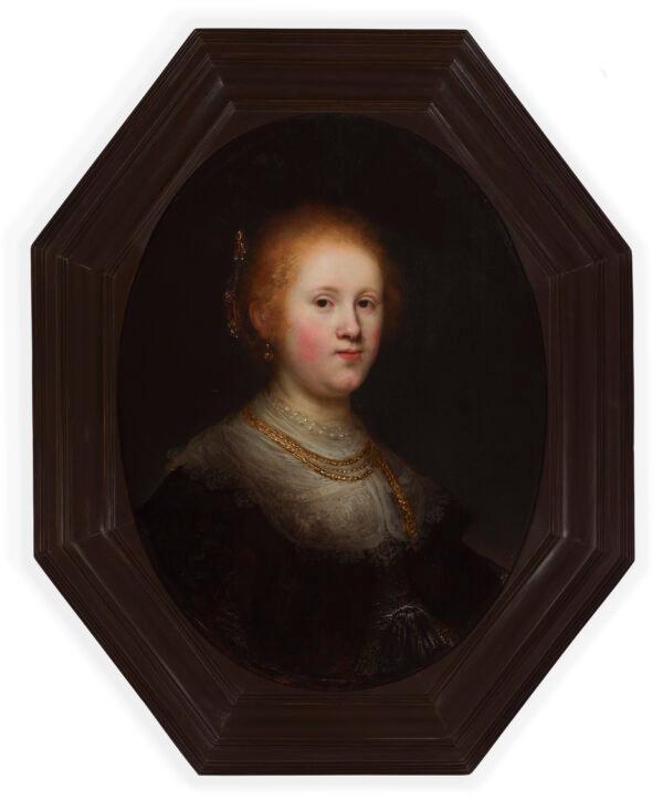 The recently restored "Portrait of a Young Woman," 1632, by Rembrandt van Rijn. Oil on panel; 29 1/2 inches by 22 3/4 inches. Samuel H. Kress Collection, 1961. Allentown Art Museum. (Allentown Art Museum)