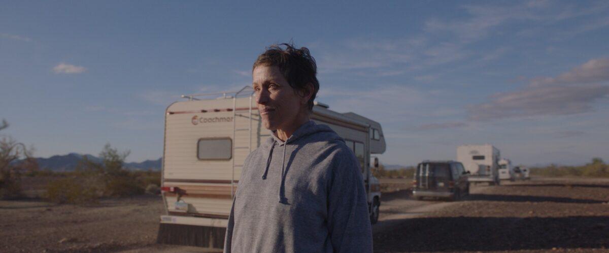Fern (Frances McDormand) is a “houseless” nomad, in “Nomadland.” (Searchlight Pictures/Walt Disney Studios Motion Pictures)