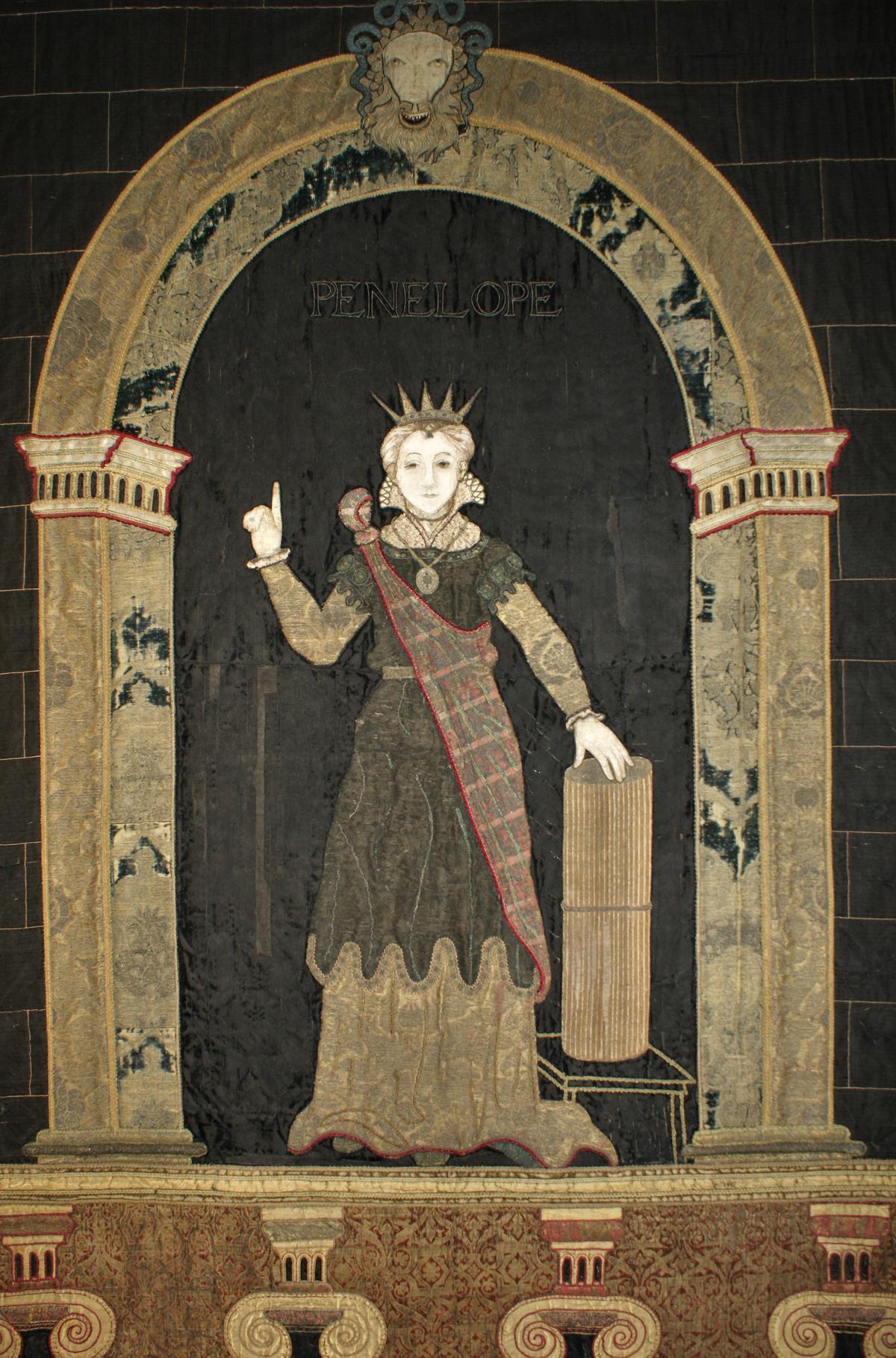During the English Renaissance, stories from the ancient world inspired many educated people. In the 1570s, five wall hangings of noblewomen, featuring five ladies and their allegorical virtues, were made at Chatsworth House, in England. Here is a detail of Penelope. (Claire Hill/National Trust)