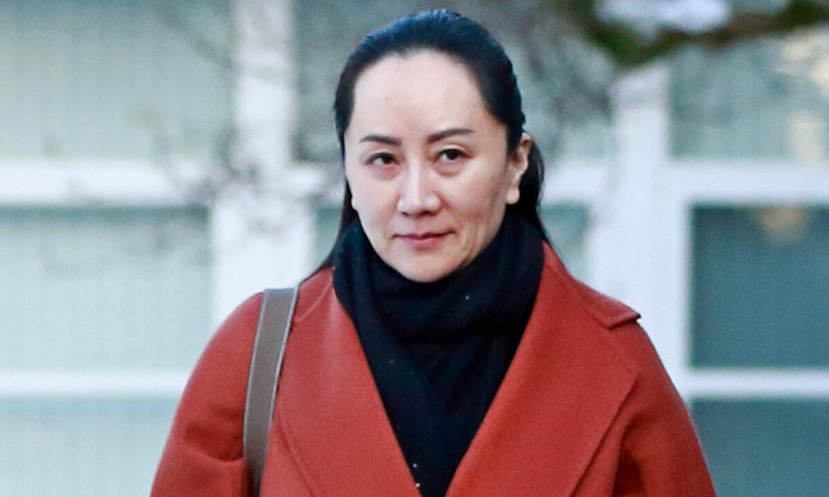 Huawei executive Meng Wanzhou on her way to a court appearance in Vancouver, Canada on Jan. 17, 2020. (Jeff Vinnick/Getty Images)