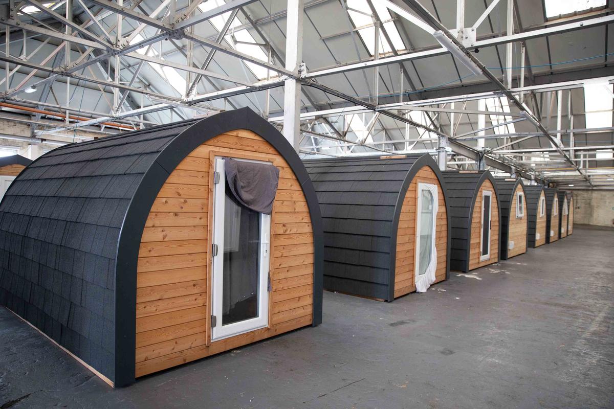 The pods at the Macari Foundation in Stoke, UK (Caters News)