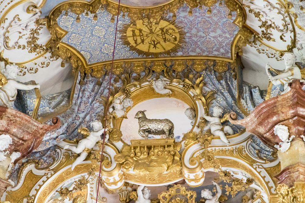 Some of the joyful, opulent stuccowork, gilded and painted in pastels. (Joaquin Ossorio Castillo/Shutterstock)