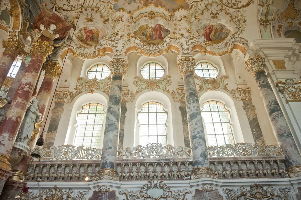 Sunlight streams through the Pilgrimage Church windows, further illuminating the divine art and architecture. (Spaceport9/Shutterstock)