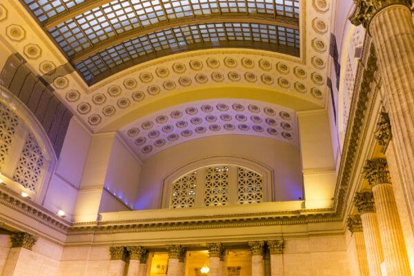 The ceiling and 219-foot-long skylight at Chicago's Union Station soar 115 feet over the terminal. (Courtesy of Victor Block)