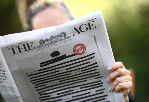 In this photo illustration, The Age newspaper is seen on October 21, 2019 in Melbourne, Australia. (Quinn Rooney/Getty Images)