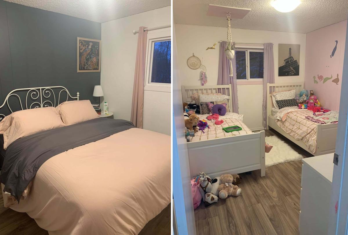 Ciara and her daughters' now-renovated bedrooms (Caters News)