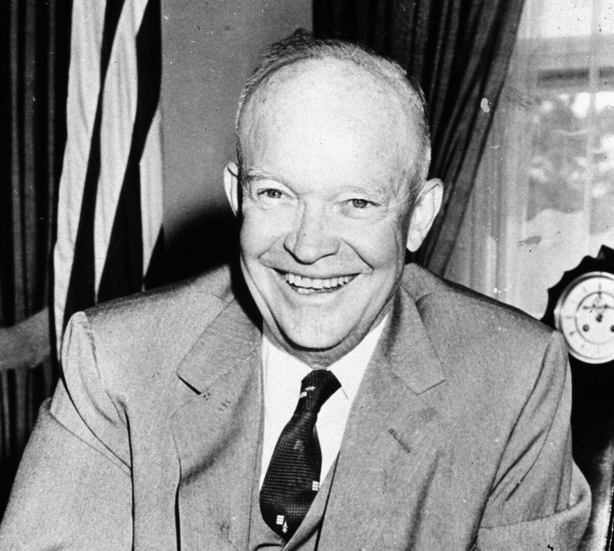 circa 1955: Dwight David Eisenhower (1890 - 1969), the American military leader whose triumph as Allied Supreme Commander during World War II led to his becoming the 34th President of the United States. (MPI/Getty Images)