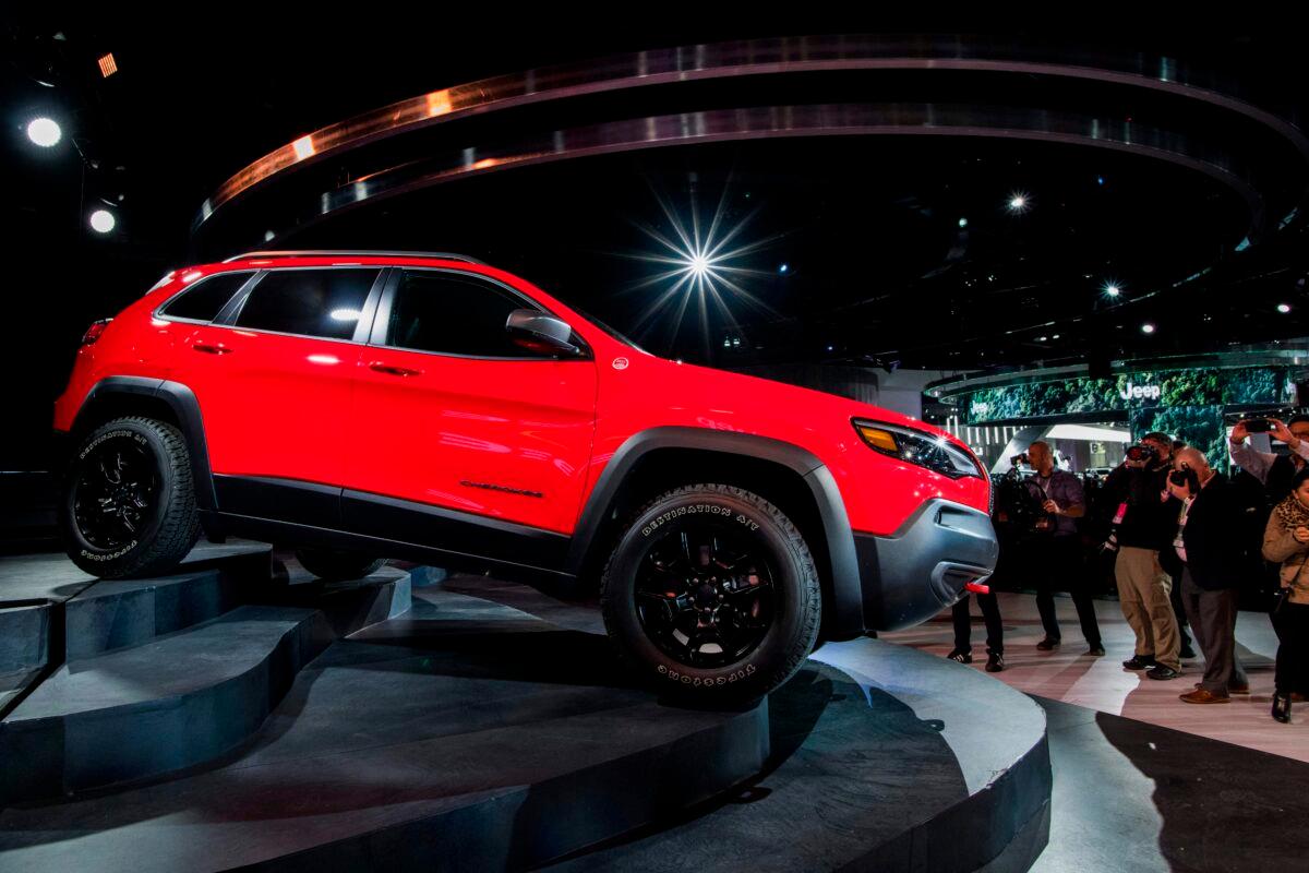 The 2019 Jeep Cherokee is introduced during a press preview at the 2018 North American International Auto Show in Detroit, Mich., on Jan. 16, 2018. (Jewel Samad/AFP via Getty Images)