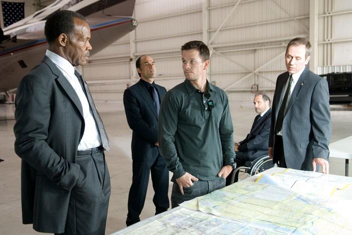 (L–R) Danny Glover, Elias Koteas, Mark Wahlberg, Rade Serbedzija, and Jonathan Walker in "Shooter.” (Paramount Pictures)