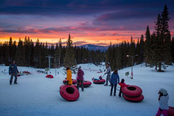 Tubing fun against a gorgeous sunset. (Jeremy Swanson/Snowmass Tourism)