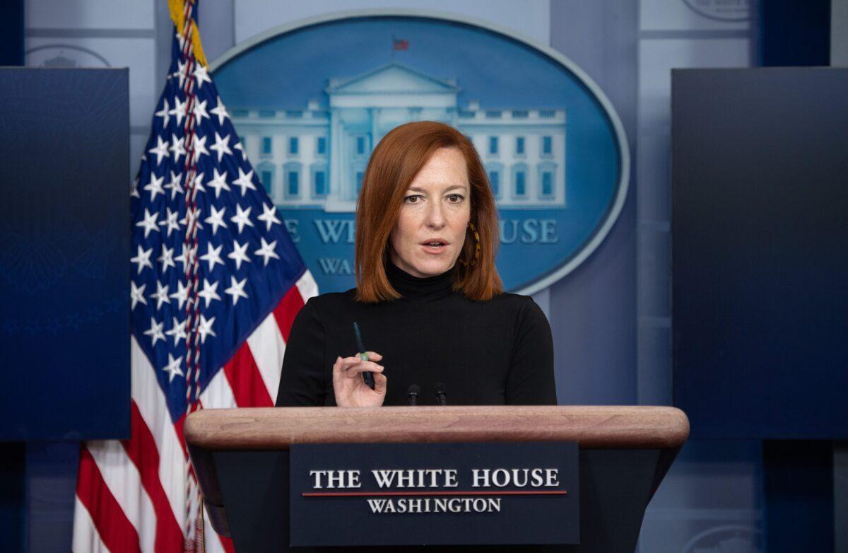 White House Press Secretary Jen Psaki holds the daily press briefing in the Brady Press Briefing Room of the White House in Washington, on Feb. 3, 2021. (Saul Loeb/AFP via Getty Images)