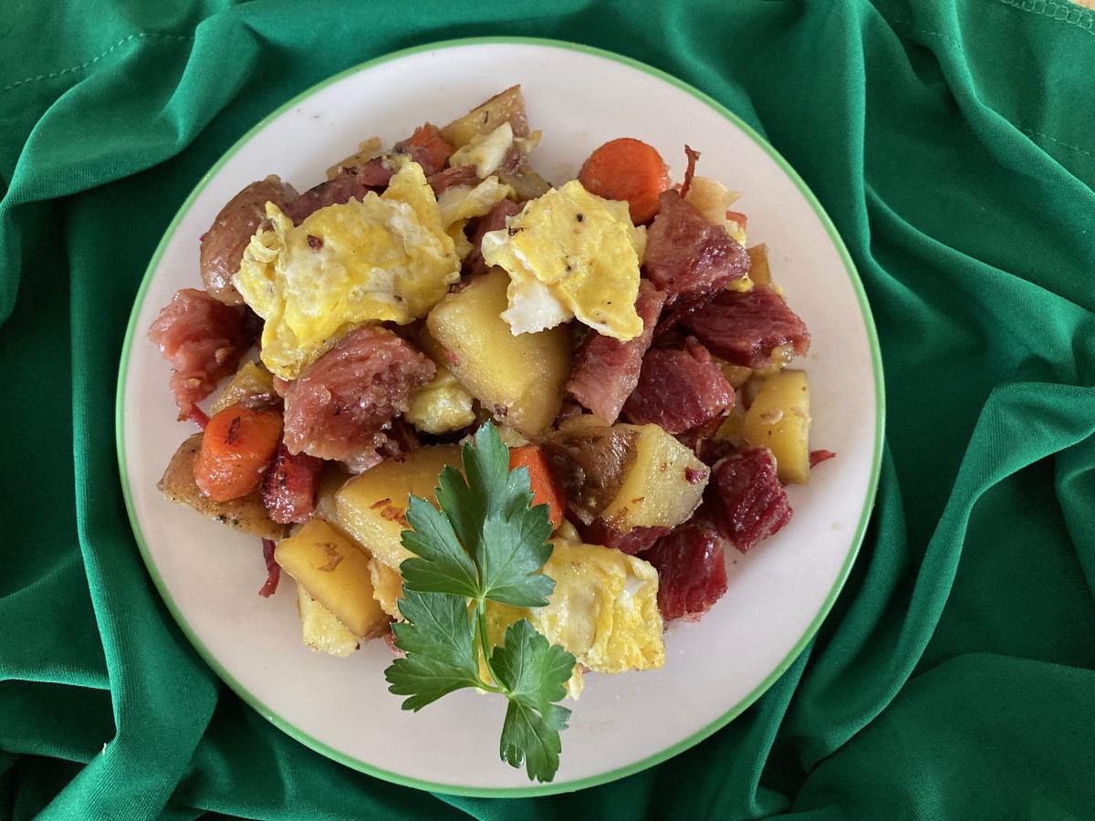  Final destination: Turn leftover corned beef and potatoes into corned beef hash for breakfast. (Ari LeVaux)