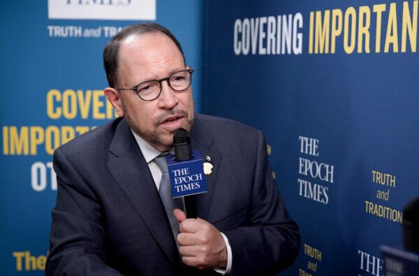 Goya owner Robert Unanue during an interview with The Epoch Times at the Conservative Political Action Conference in Orlando, Fla., on Feb. 27, 2021. (The Epoch Times)