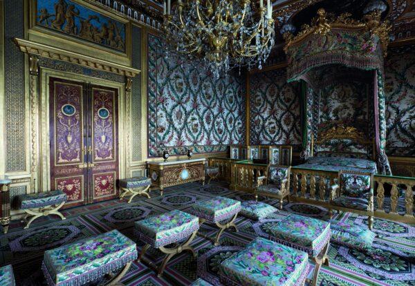 Successive queens of France, from Marie de Medici to Marie Antoinette, once slept in The Empress's Bedchamber, which is lavishly decorated with symbols of fertility and femininity.  (Béatrice Lécuyer-Bibal)