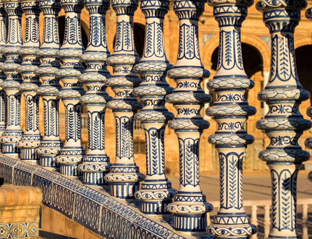 A detail of the ceramic tiles on a bridge. (MarkLG/Shutterstock.com)