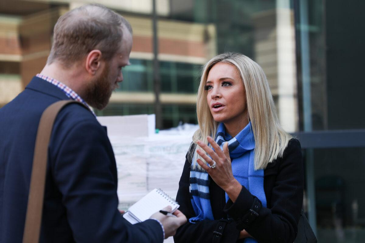 Kayleigh McEnany, the Trump 2020 campaign press secretary, before President Donald Trump's MAGA rally in Grand Rapids, Mich., on March 28, 2019. (Charlotte Cuthbertson/The Epoch Times)