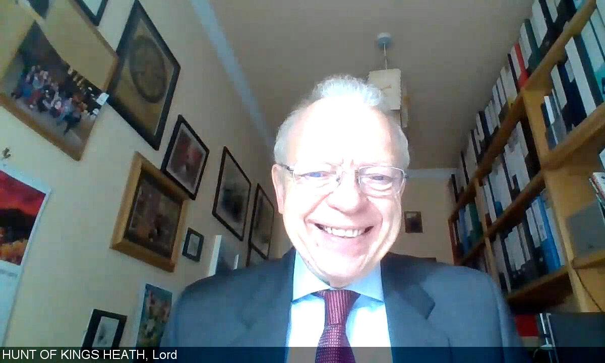 Lord Hunt of Kings Heath speaks to The Epoch Times in a virtual interview, in the UK on March 2, 2021. (The Epoch Times/Screenshot)