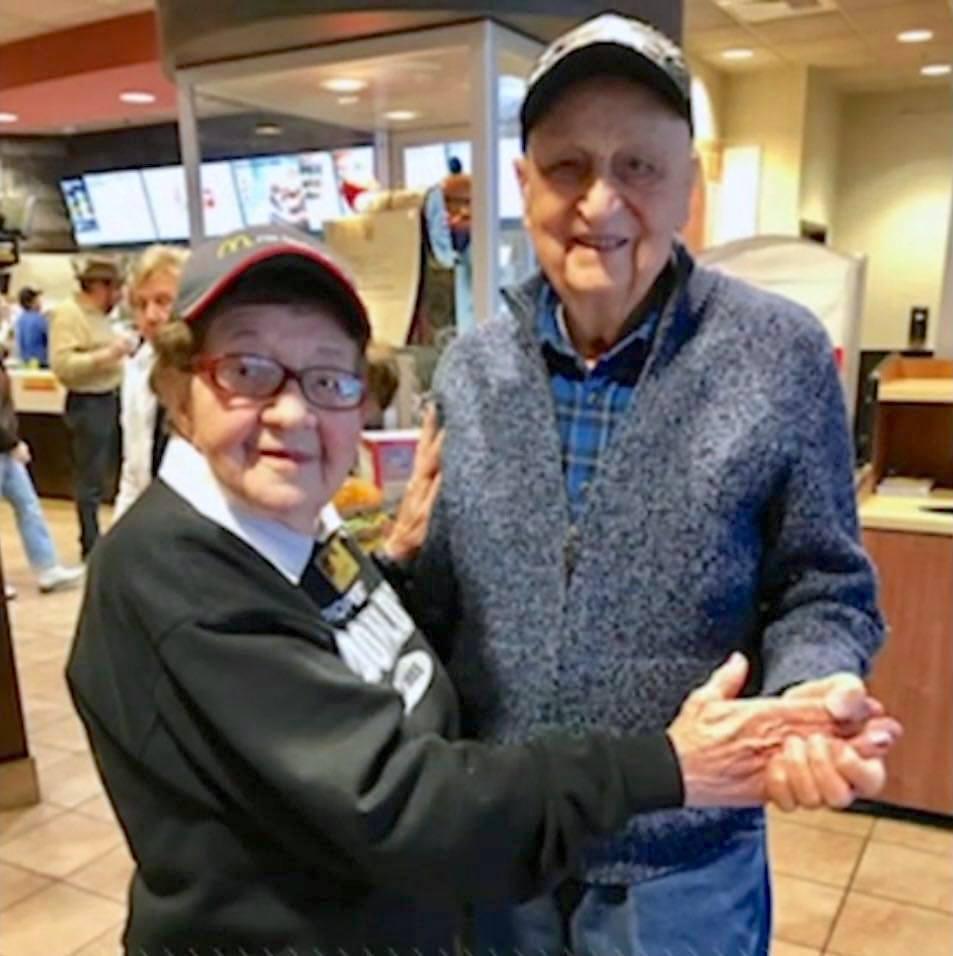Ruthie pictured with her late boyfriend on her 99th birthday (Courtesy of <a href="https://www.facebook.com/elizabeth.deslam">Elizabeth Jane Deslam</a>)