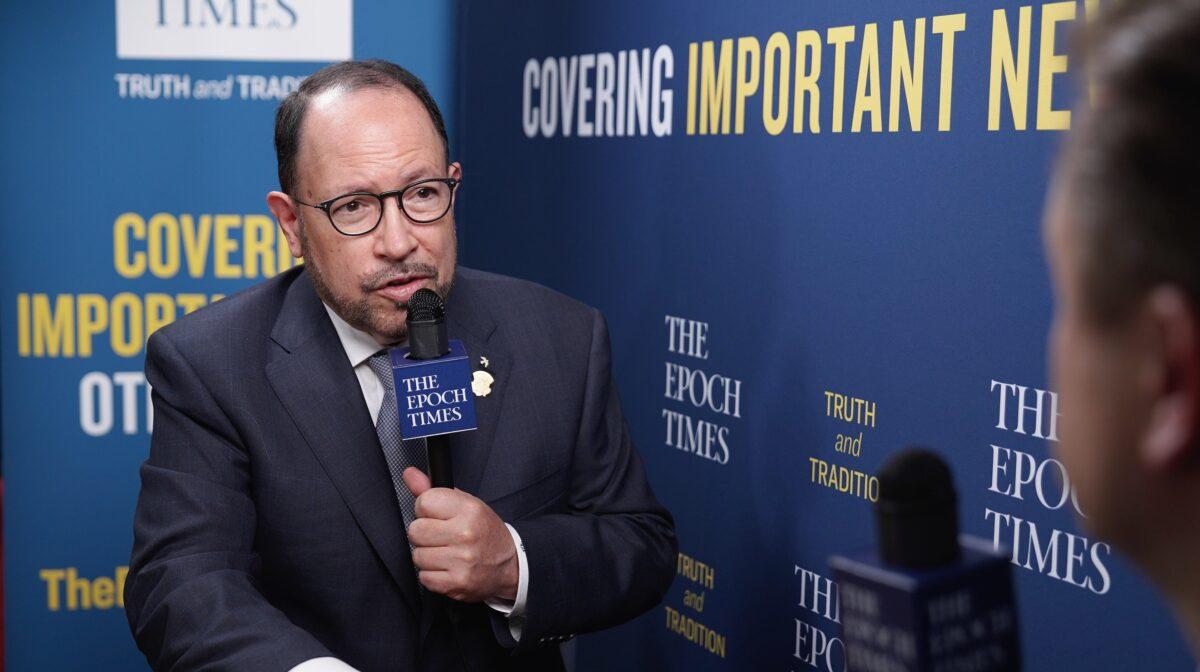 Goya Foods owner Robert Unanue, during an interview with the "American Thought Leaders" program at the Conservative Political Action Conference (CPAC) in Orlando, Fla., on Feb. 28, 2021. (The Epoch Times)