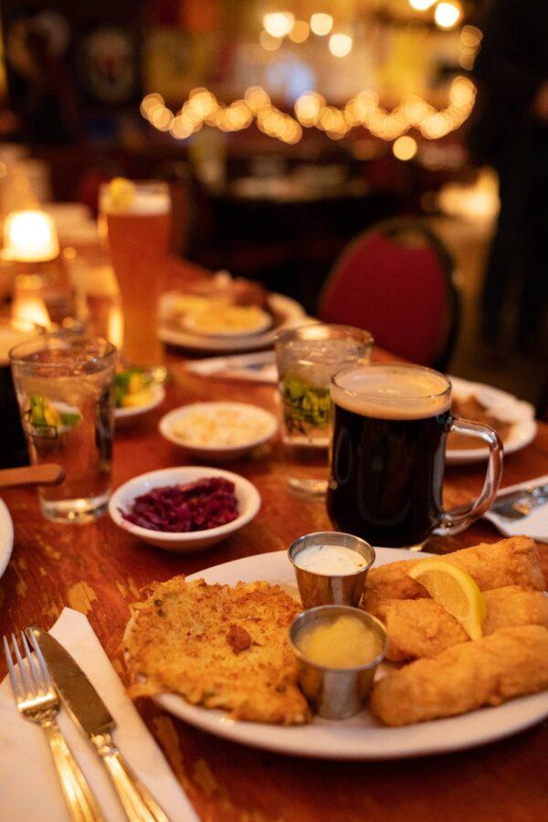 The fish fry at Essen Haus Restaurant and Bar in Madison, Wis. includes the option of a side of German-style potato pancakes—highly prized and insisted upon by certain diehards. (Courtesy of Travel Wisconsin)