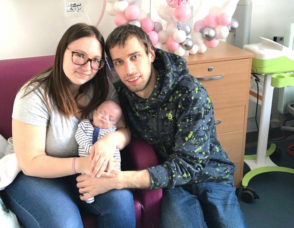 Parents Egija (L) and Inars with their baby daughter, Sofia. (Courtesy of <a href="https://www.facebook.com/inbi4">Inars Birina</a>)