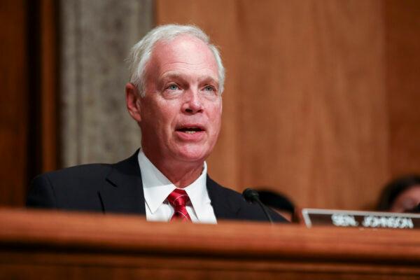 Sen. Ron Johnson (R-Wis.) during a Senate Homeland Security Committee in Washington on July 30, 2019. (Charlotte Cuthbertson/The Epoch Times)